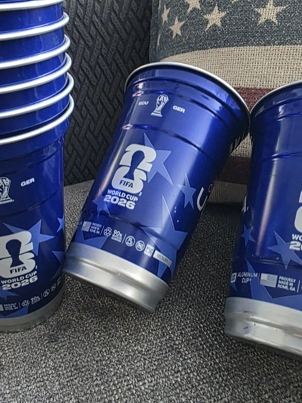 World Cup 2026 Blue Reusable Aluminum Cup